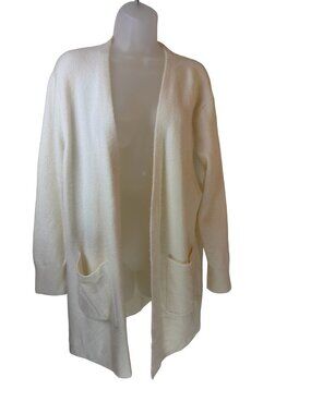 Madewell Cream Long Line Open Cardigan Size Large